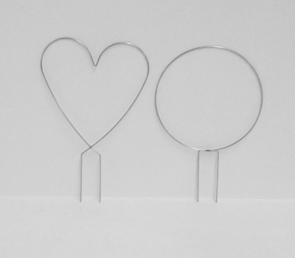 Wire Topiary Stands - Hearts and Circles - display
